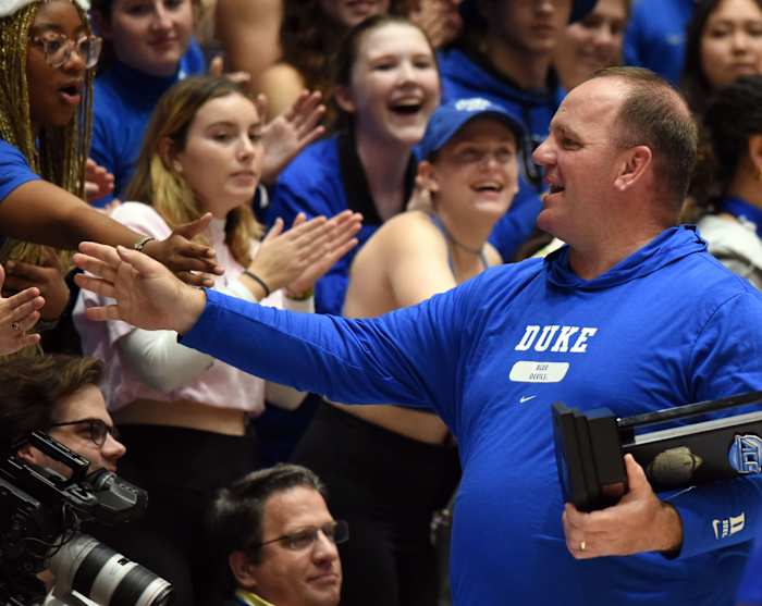 Duke football head coach Mike Elko