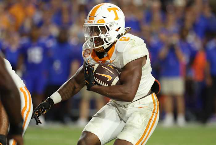 Tennessee Volunteers RB Jaylen Wright during a loss to Florida. (Photo by Kim Klement Neitzel of the USA Today Sports)