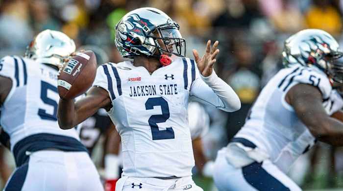 Shedeur Sanders playing for Jackson State.
