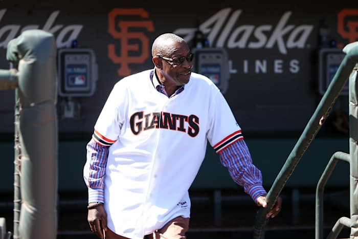 SF Giants former manager Dusty Baker during the 1989 team reunion before the game against the Philadelphia Phillies at Oracle Park. (2019)