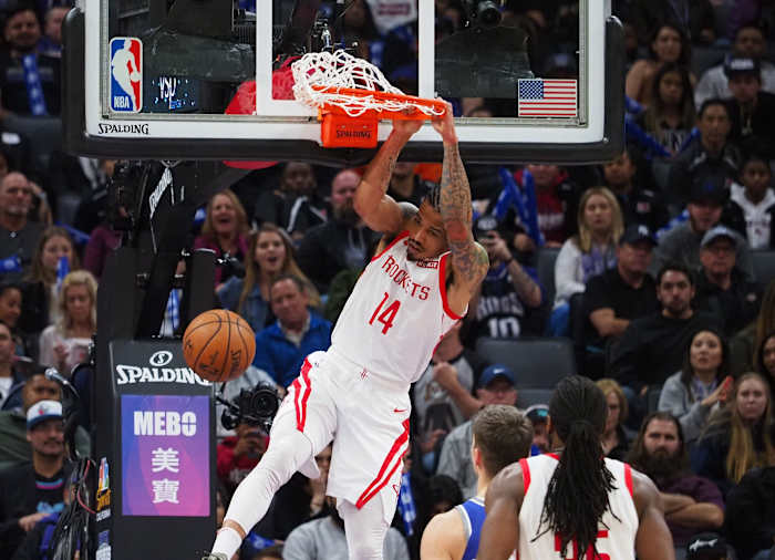 Rockets guard Gerald Green dunks the ball against the Sacramento Kings Mandatory Credit: Kelley L Cox-USA TODAY Sports