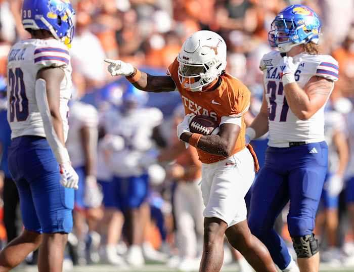 Johntay Cook after making an explosive play against the Kansas Jayhawks.