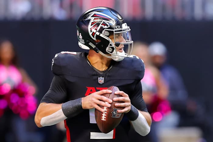 Atlanta Falcons quarterback Desmond Ridder