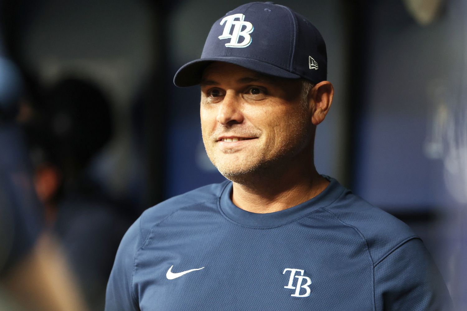 Sep 6, 2023; St. Petersburg, Florida, USA; Tampa Bay Rays manager Kevin Cash (16) looks on during the eighth inning against the Boston Red Sox at Tropicana Field. Mandatory Credit: Kim Klement Neitzel-USA TODAY Sports