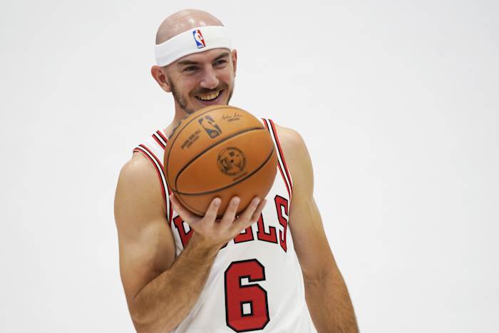 Chicago Bulls guard Alex Caruso (6) during Chicago Bulls Media Day at Advocate Center.