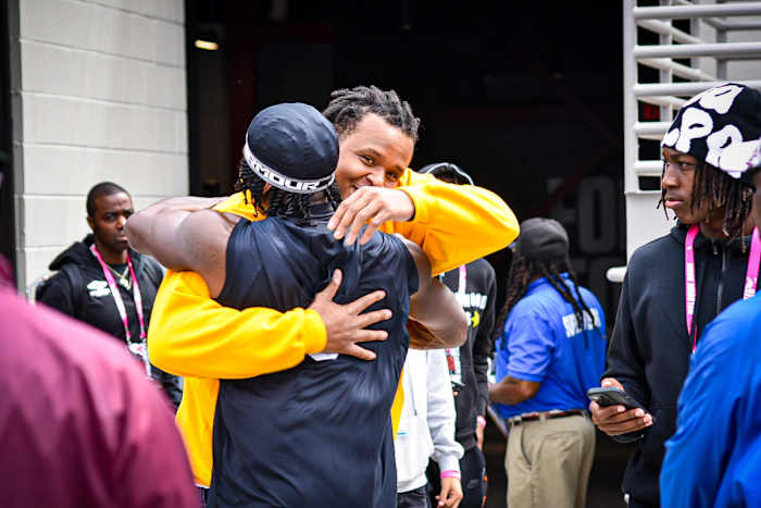 Former Gamecock OL Eric Douglas with Gamecock DB #6