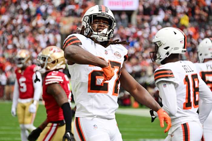 Browns running back Kareem Hunt scored the only touchdown for Cleveland in its upset win of the 49ers in Week 6.