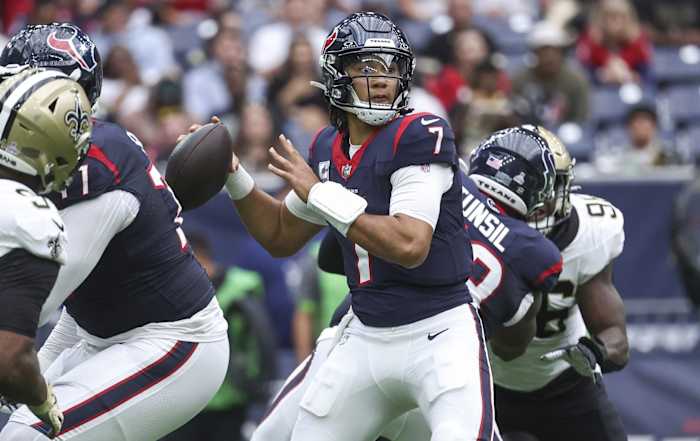 Houston Texans quarterback C.J. Stroud has thrown only one interception in his rookie season.