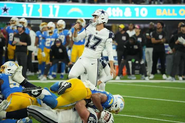 Cowboys kicker Brandon Aubrey has been superb in the first six weeks of the season.