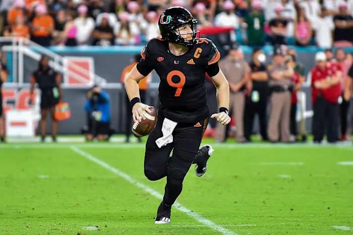 Miami quarterback Tyler Van Dyke