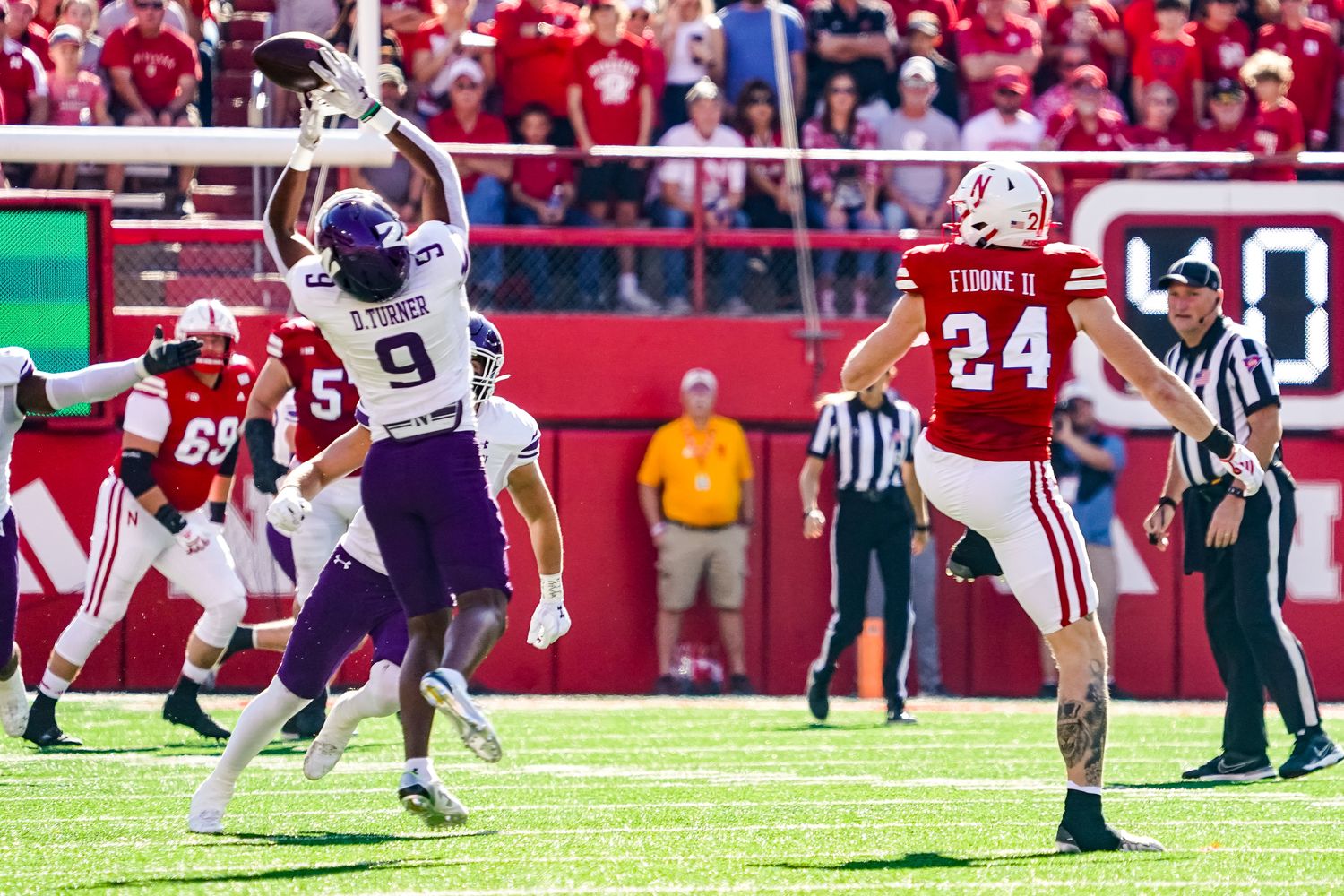 Northwestern interception 2023 vs Nebraska football USATSI_21700979