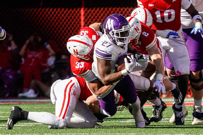 Anthony Tyus run Northwestern vs Nebraska football 2023