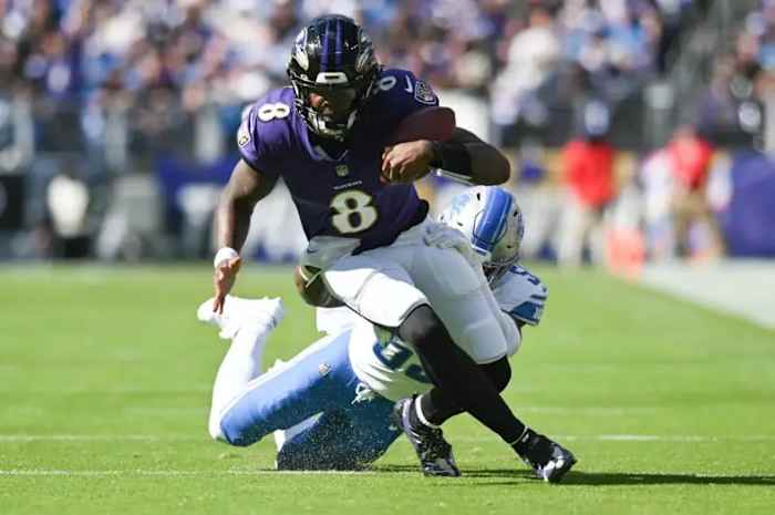 The Baltimore Ravens put up 503 yards of total offense against the Detroit Lions in a 38-6 home win.