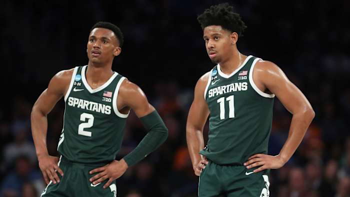 Guards Tyson Walker (left) and A.J. Hoggard give Michigan State one of the nation’s best backcourts.