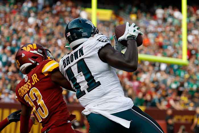 Philadelphia Eagles receiver A.J. Brown is having a monster season in 2023. 
