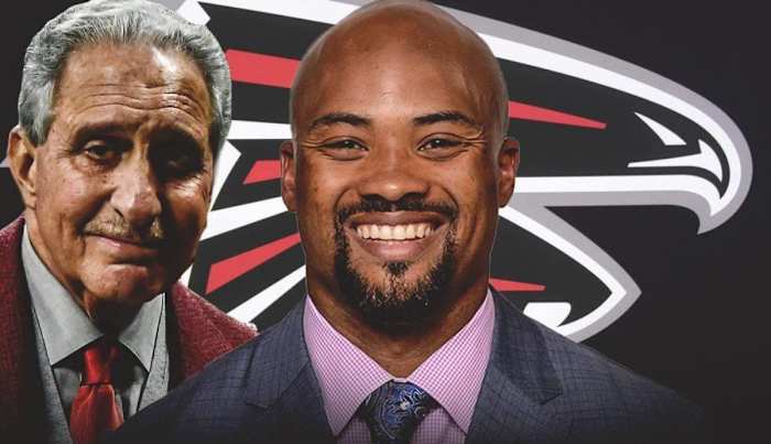 Atlanta Falcons owner Arthur Blank and general manager Terry Fontenot.