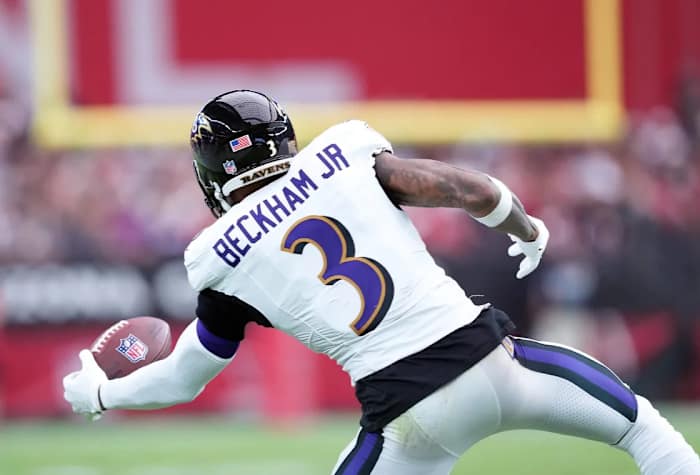 Ravens receiver Odell Beckham Jr. is happy to finally score his first touchdown for his new team.