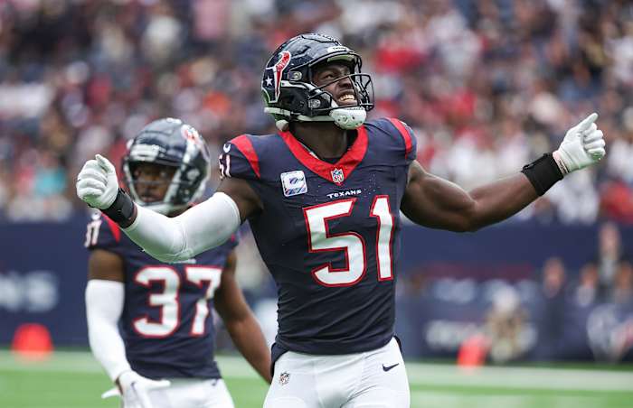 Will Anderson Jr. and the Houston Texans will wear their Deep Steel Blue jerseys in Week 9.