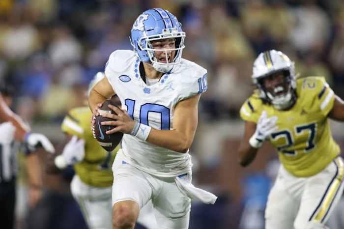 North Carolina quarterback Drake Maye