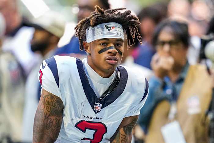 Receiver Tank Dell and the Houston Texans plan to wear their Liberty White jerseys in Week 10.