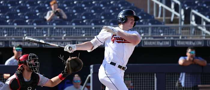 Kyle Manzardo playing in the 2023 Arizona Fall League.