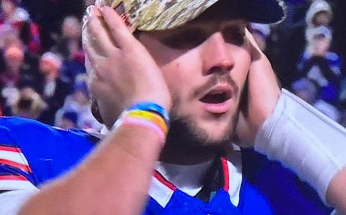 Allen in disbelief at the end of Monday's game.