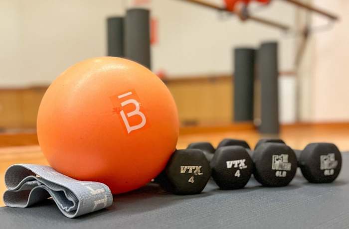 Barre3 Ball, band, and weights