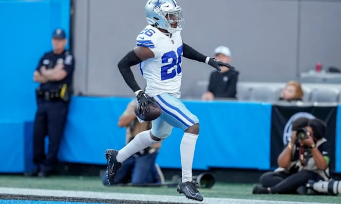 Bland recorded his fourth pick-six of the season against the Carolina Panthers in Week 11.