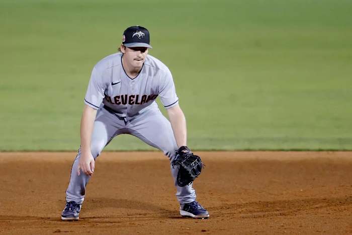 Cleveland Guardians first baseman prospect Kyle Manzardo.