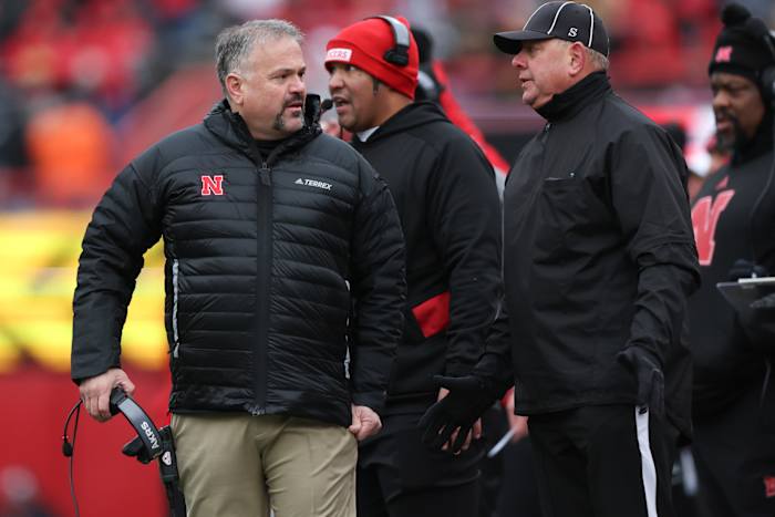 NU vs. Iowa 2023 - Matt Rhule talks to officials