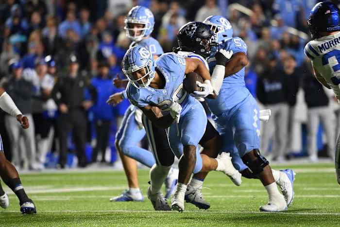 UNC football running back Omarion Hampton