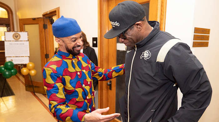 Deion Sanders and Reiland Rabaka at the University of Colorado.