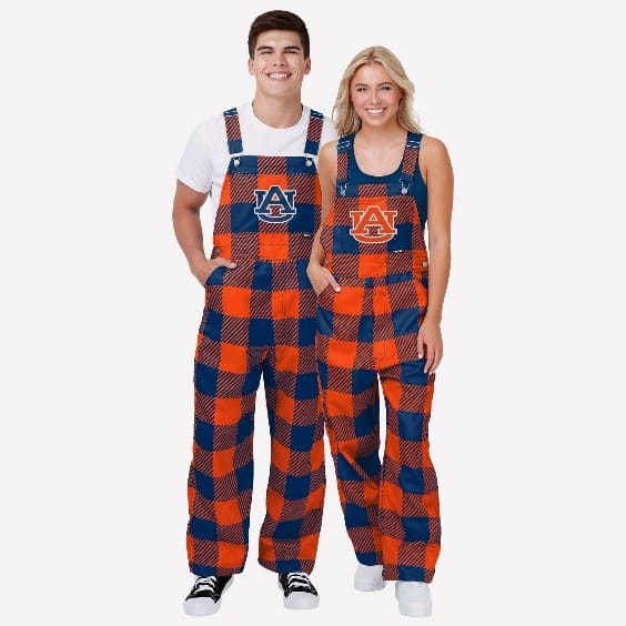 Auburn Tigers Mens Plaid Bib Overalls