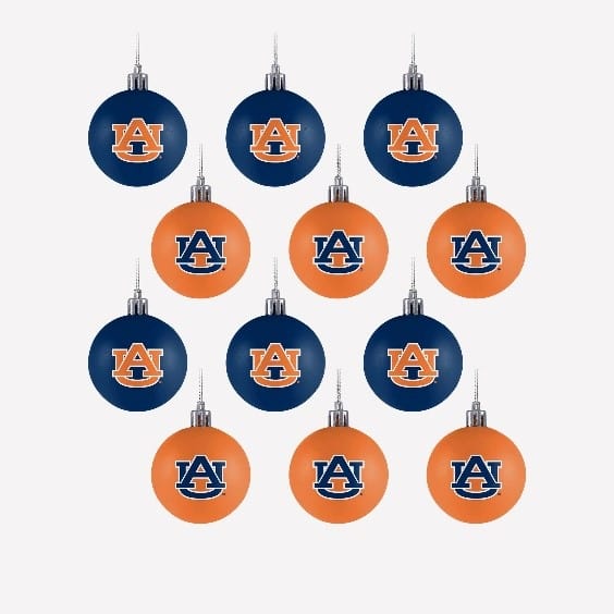Auburn Tigers 12 Pack Ball Ornament Set