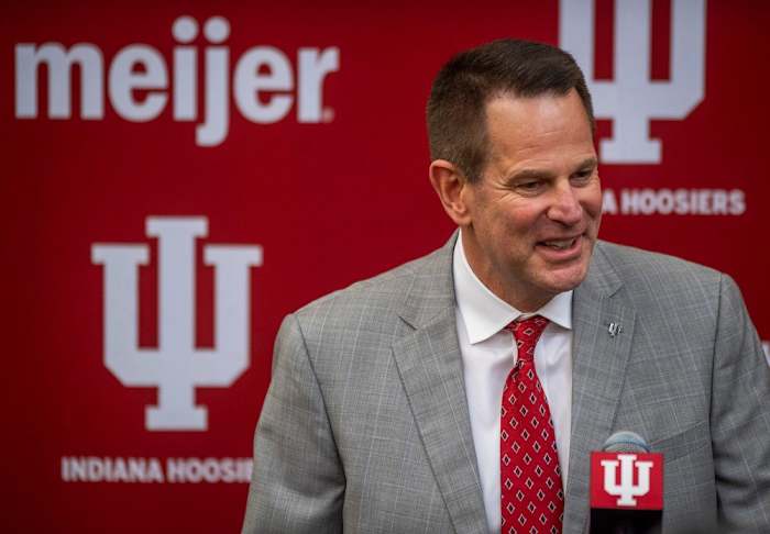 Indiana's newly announced head coach of football Curt Cignetti speaks to the media on Friday, Dec. 1, 2023.