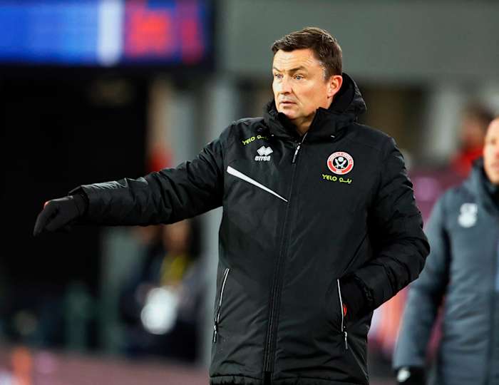 Paul Heckingbottom pictured during his final game as Sheffield United manager, a 5-0 defeat at Burnley in December 2023