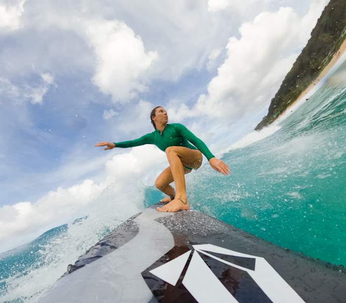 Coco Ho using a GoPro Surfboard Mount