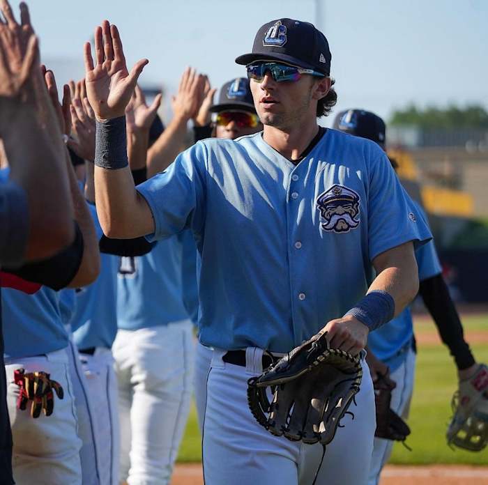 Cleveland Guardians outfield prospect Chase DeLauter.