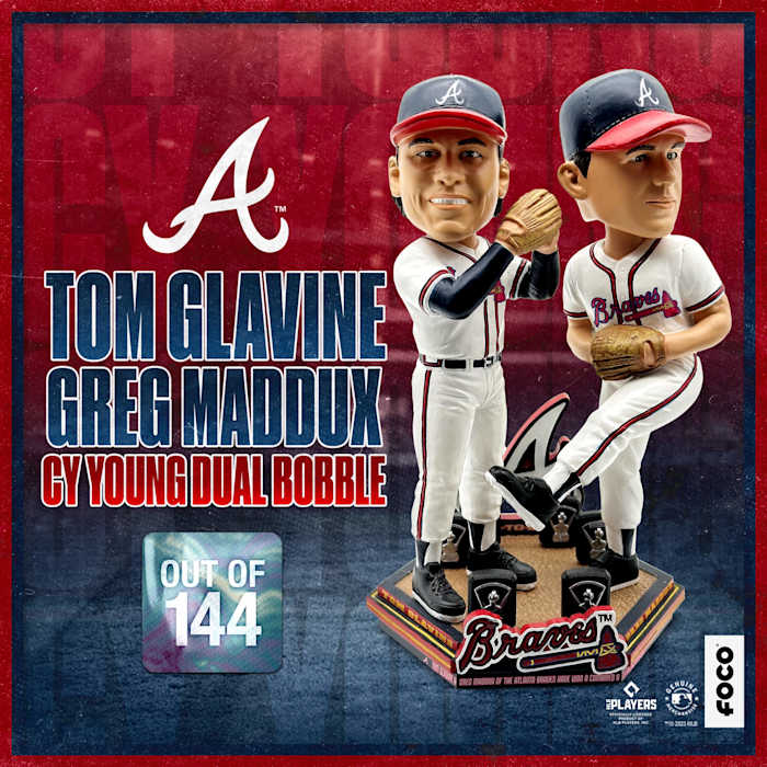 Tom Glavine and Greg Maddux Cy Young dual bobblehead from FOCO