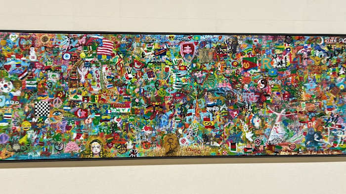 The World Peace Painting is the vision of Daut Shaikhislam and was displayed this month at COP28. A number of famous boxers have contributed to the painting. JOSEPH HAMMOND.