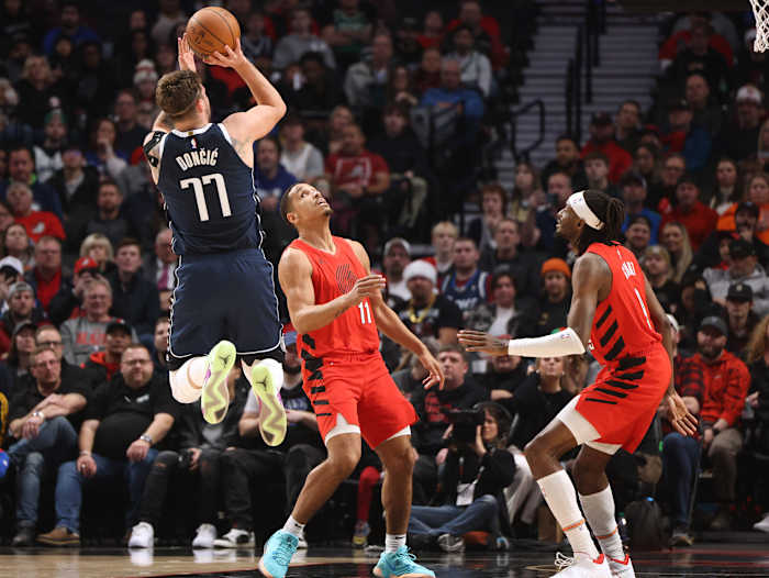Dallas Mavericks superstar Luka Doncic against the Portland Trail Blazers.
