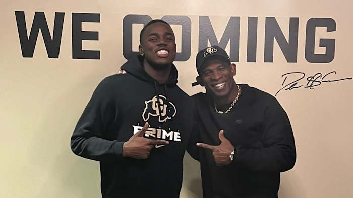 Cordale Russell with Deion Sanders at CU