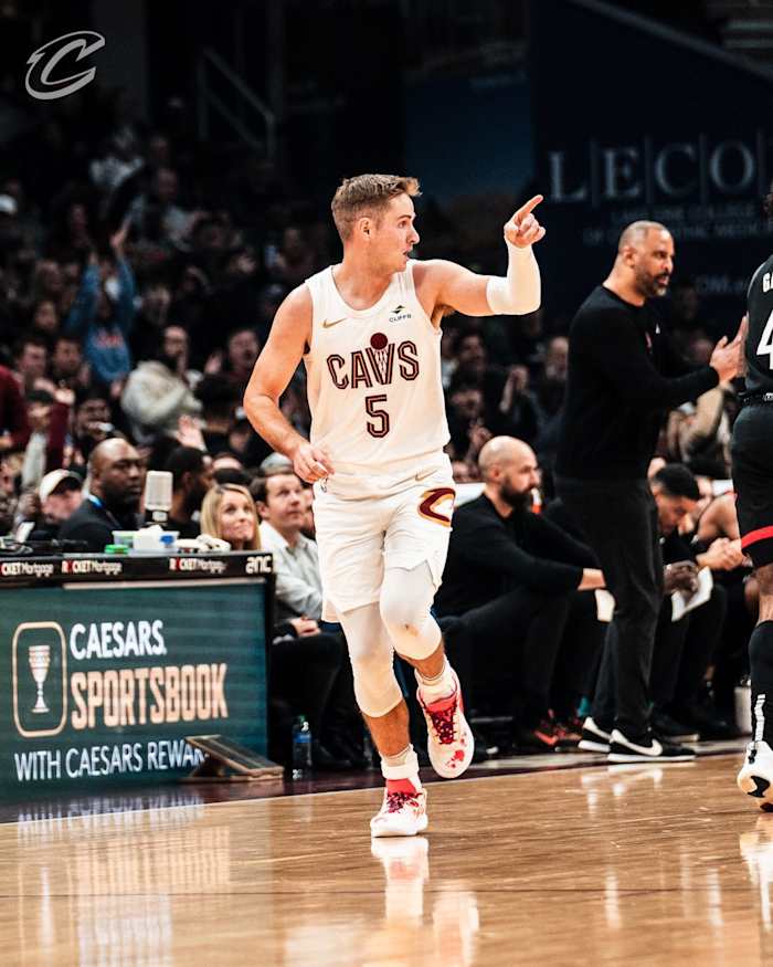 Sam Merrill scores a career-high 19 points in the Cleveland Cavaliers win over the Houston Rockets.