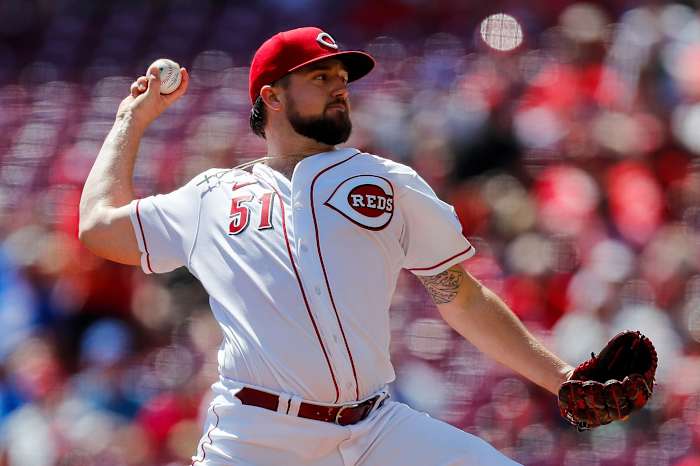 Sep 1, 2023; Cincinnati, Ohio, USA; Cincinnati Reds starting pitcher Graham Ashcraft (51) pitches against the Chicago Cubs in the first inning at Great American Ball Park. Mandatory Credit: Katie Stratman-USA TODAY Sports  