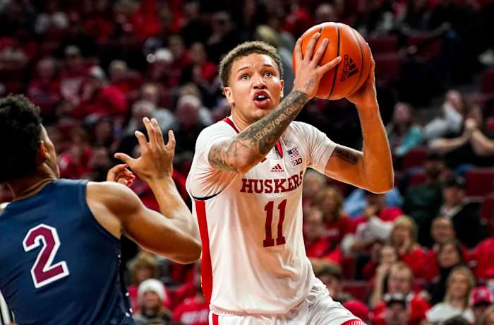 Nebraska guard Eli Rice shoots the ball against South Carolina State's Jordan Simpson during the second half.