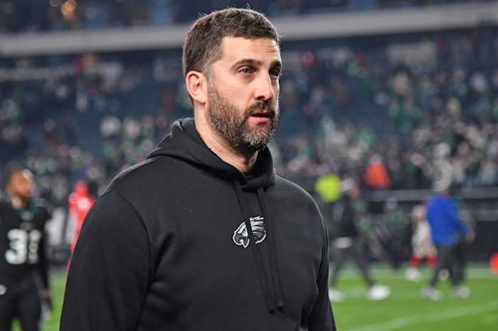 Philadelphia Eagles coach Nick Sirianni after losing a Week 17 game to a three-win Arizona Cardinals team