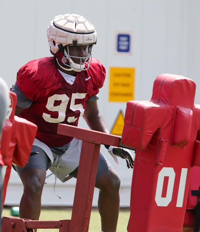 Monkell Goodwine during Alabama practice on August 9, 2021.