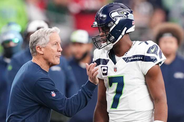 Seahawks coach Pete Carroll and quarterback Geno Smith