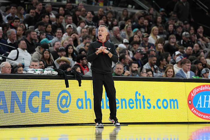 Chicago Bulls head coach Billy Donovan looks on in the second half against the San Antonio Spurs at Frost Bank Center.