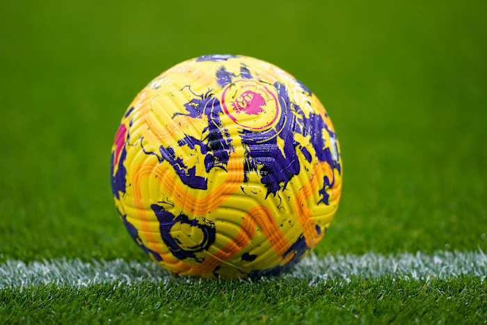 A close-up photograph of a Premier League match ball taken before a game between Manchester City and Bournemouth in November 2023